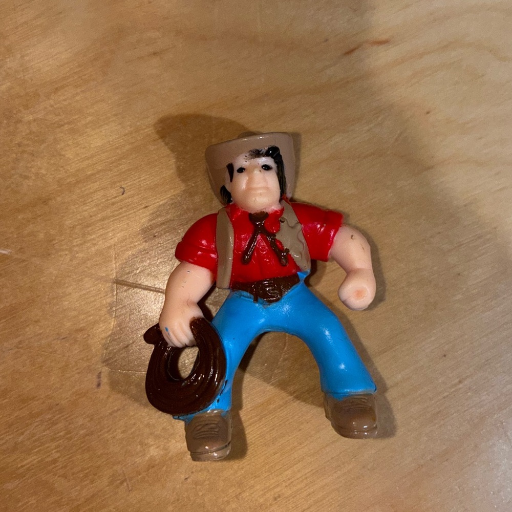 Vintage Lincoln Logs Cowboy Tex Western Figure 2" Mini Action Figure